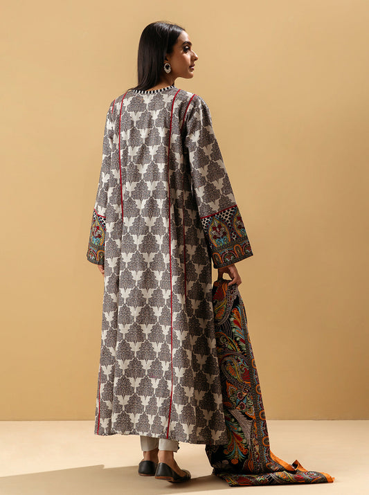 3 PIECE - PRINTED KHADDAR SUIT - MOONLIT OASTS MORBAGH WN_22   