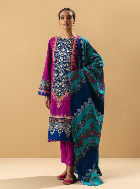 3 PIECE - PRINTED KHADDAR SUIT - FLOCAL GLOIY MORBAGH WN_22   