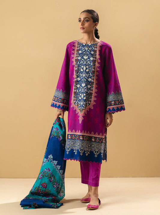 3 PIECE - PRINTED KHADDAR SUIT - FLOCAL GLOIY MORBAGH WN_22   