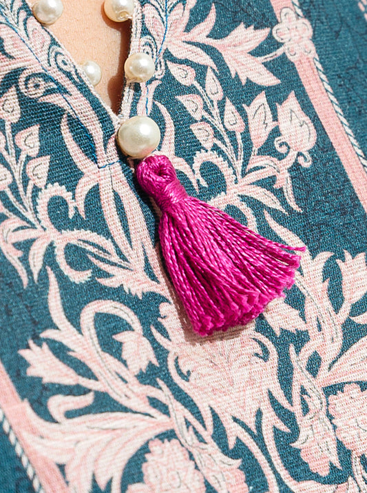 3 PIECE - PRINTED KHADDAR SUIT - ROYAL GREEN MORBAGH WN_22   