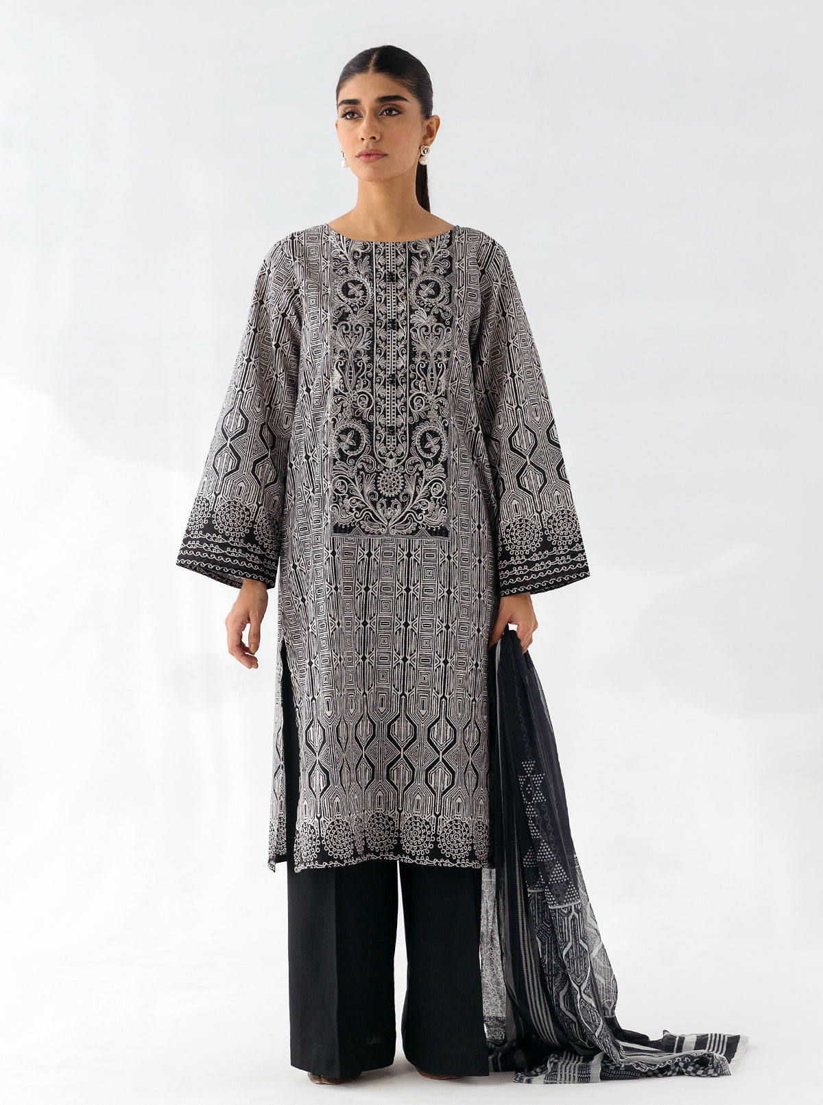 2 PIECE - EMBROIDERED CAMBRIC SUIT - MYSTERY GEM MORBAGH WN_23   
