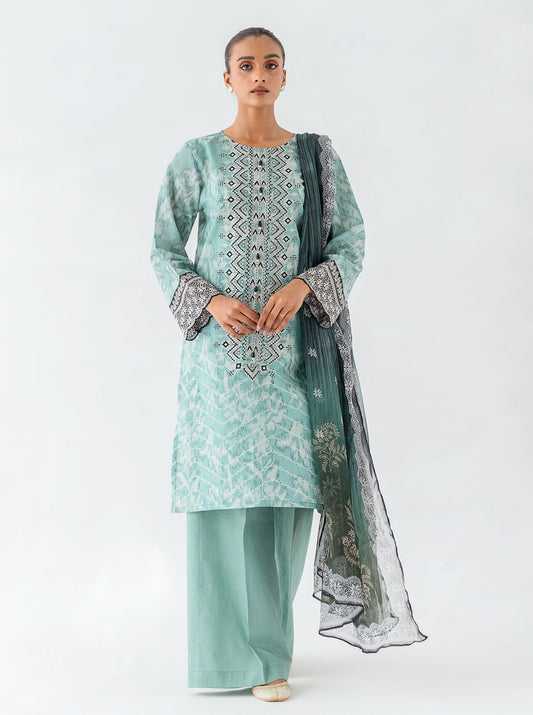 2 PIECE - EMBROIDERED CAMBRIC SUIT - SEA FOAM MORBAGH WN_23   