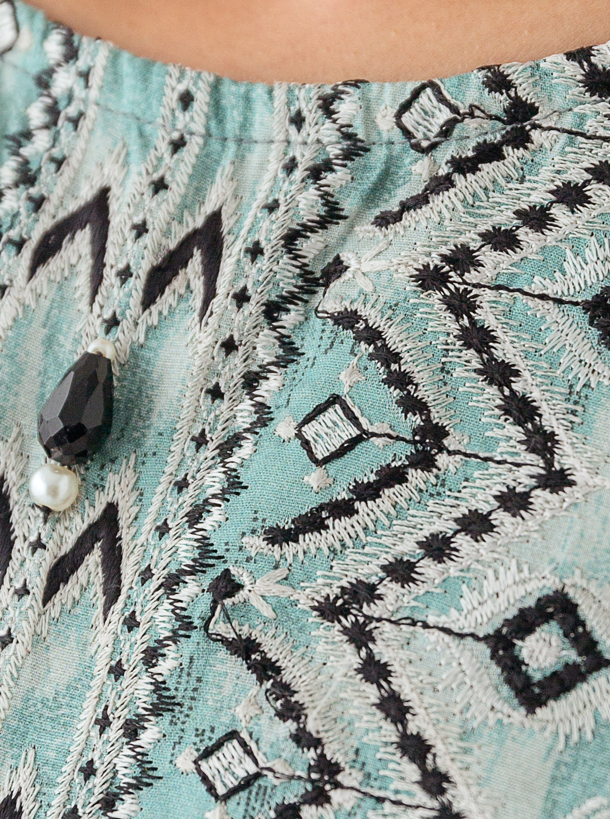 2 PIECE - EMBROIDERED CAMBRIC SUIT - SEA FOAM MORBAGH WN_23   