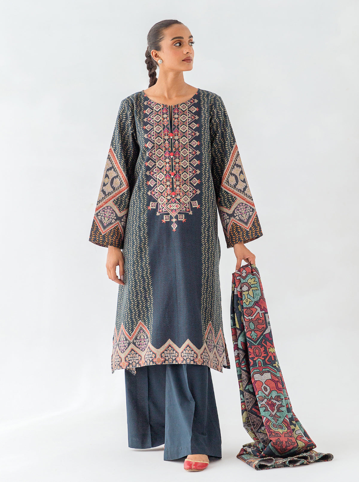 2 PIECE EMBROIDERED KHADDAR SUIT-KILIM CRAFTS (UNSTITCHED)