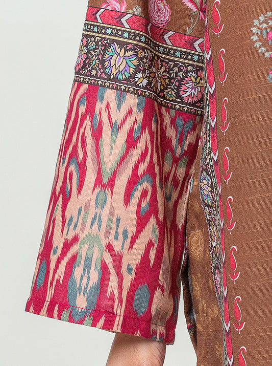3 PIECE - PRINTED KHADDAR SUIT - DIVINE PLUM MORBAGH WN_23   