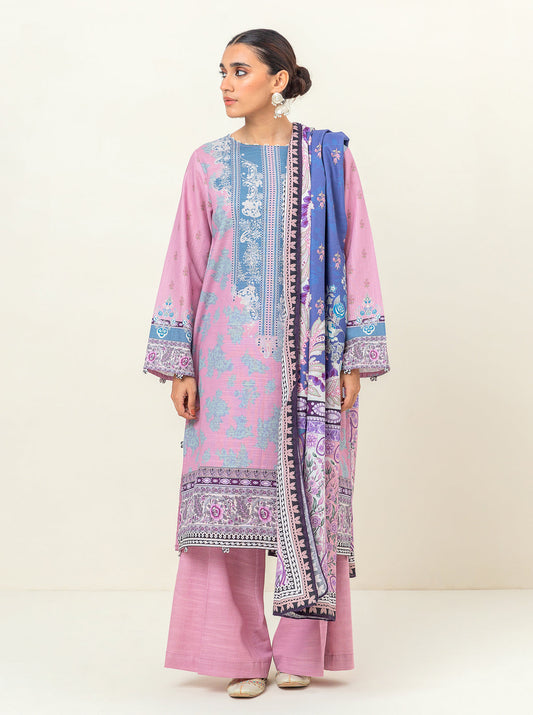 3 PIECE - PRINTED KHADDAR SUIT - ETHEREAL FLORAL MORBAGH WN_23   