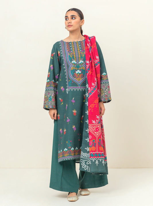 3 PIECE - PRINTED KHADDAR SUIT - ETHNIC ELEGANCE MORBAGH WN_23   