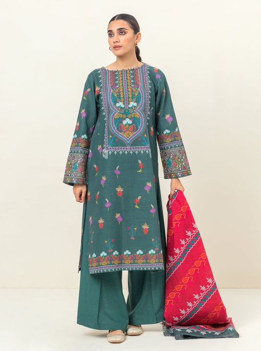3 PIECE - PRINTED KHADDAR SUIT - ETHNIC ELEGANCE MORBAGH WN_23   