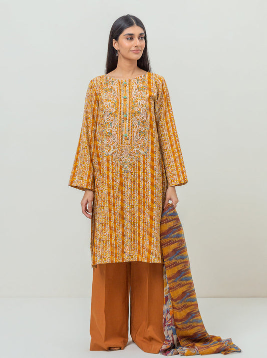 3 PIECE - EMBROIDERED KHADDAR SUIT - SUNSET DAYS MORBAGH WN_23   