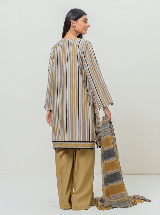 3 PIECE - EMBROIDERED KHADDAR SUIT - TRUE SYMMETRY MORBAGH WN_23   