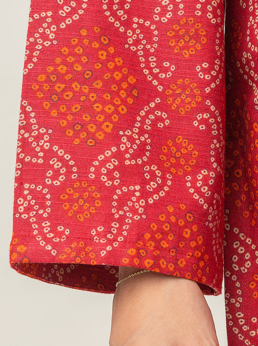 3 PIECE - EMBROIDERED KHADDAR SUIT - CRANBERRY CRUSH MORBAGH WN_23   