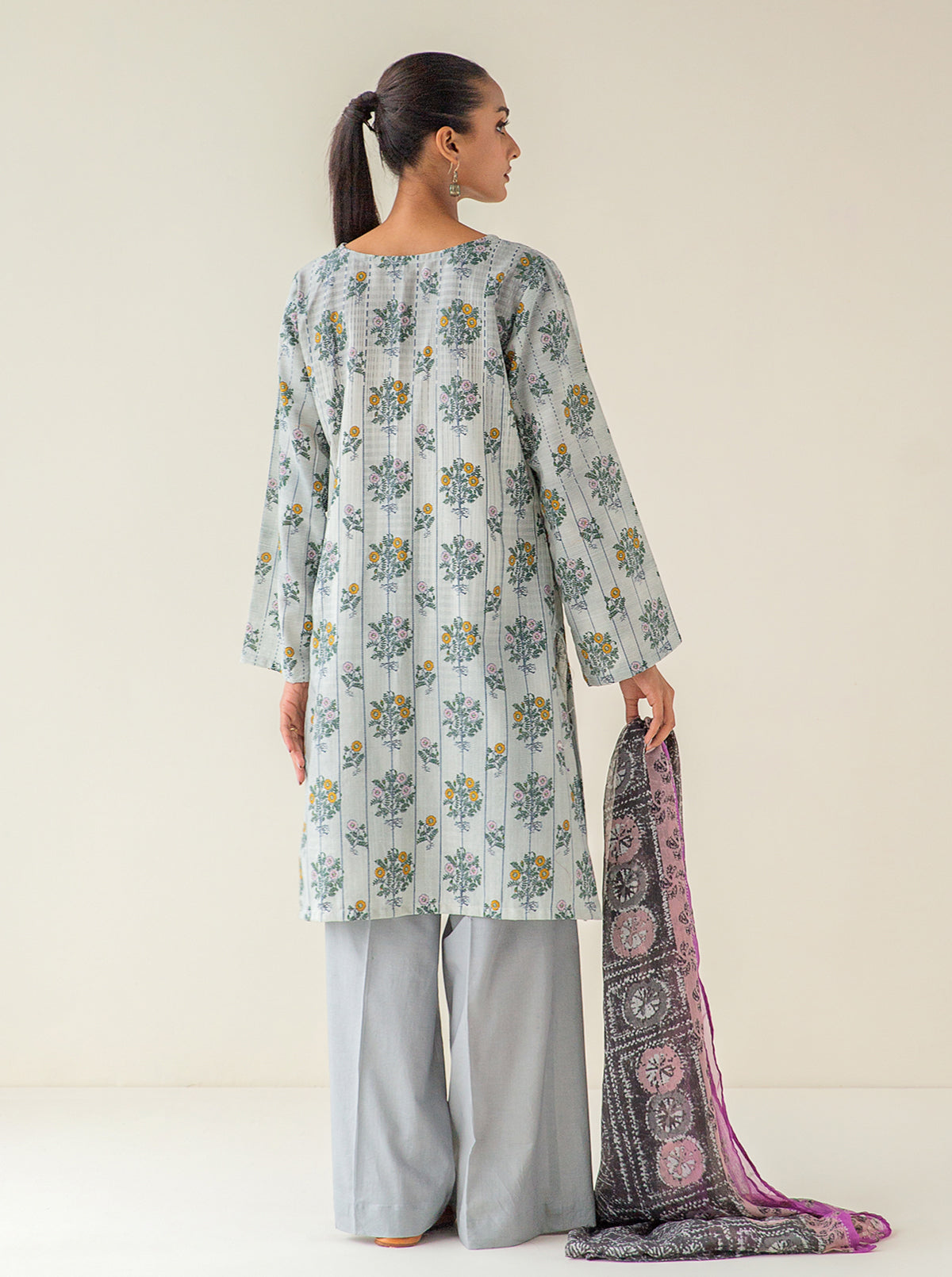 3 PIECE - PRINTED KHADDAR SUIT - CONCRETE IMAGINATION MORBAGH WN_23   