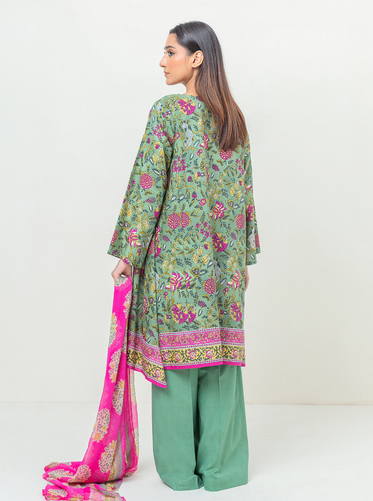 3 PIECE - PRINTED KHADDAR SUIT - FADED ROSE MORBAGH WN_23   