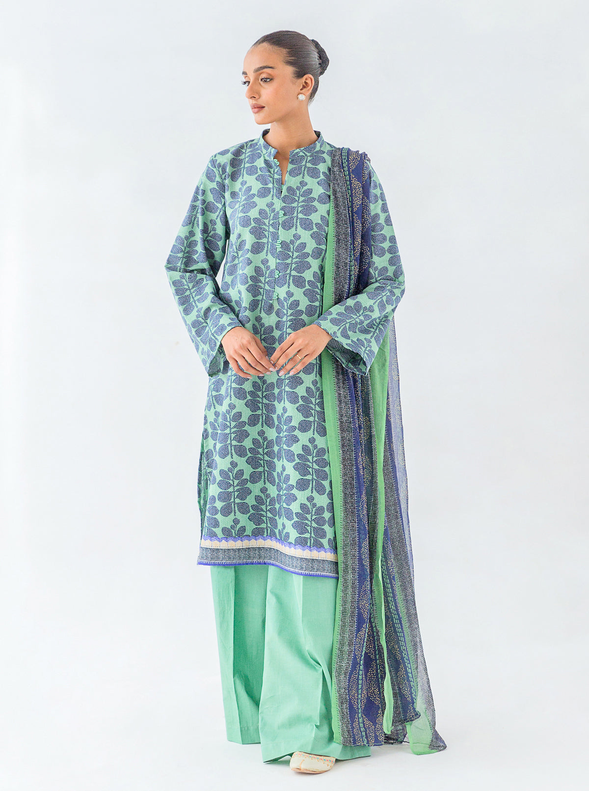 3 PIECE - PRINTED KHADDAR SUIT - BREEZY PARADISE MORBAGH WN_23   