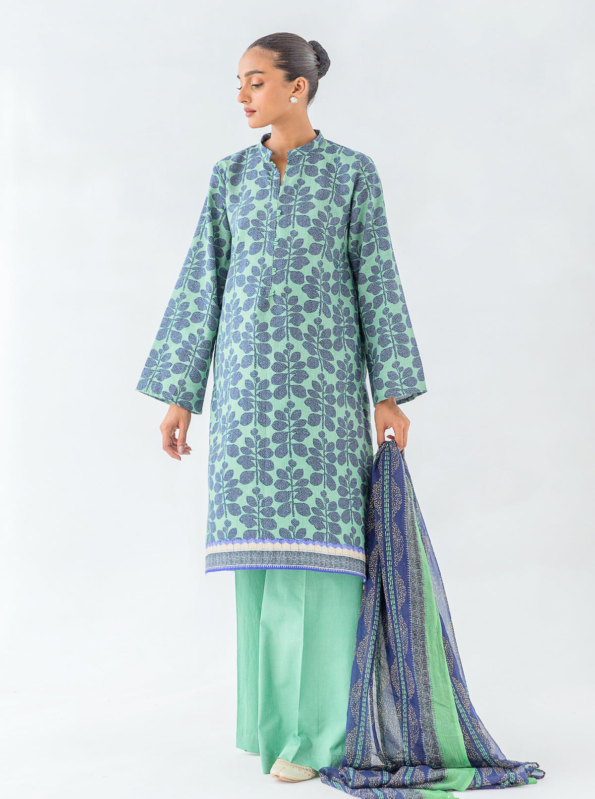 3 PIECE - PRINTED KHADDAR SUIT - BREEZY PARADISE MORBAGH WN_23   