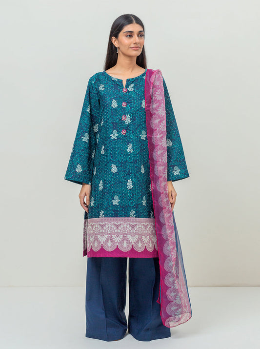 3 PIECE - PRINTED KHADDAR SUIT - MOON SHADOW MORBAGH WN_23   
