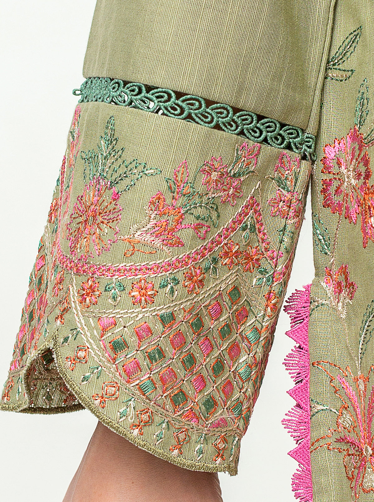 3 PIECE - EMBROIDERED KHADDAR SUIT - OLIVE EDEN MORBAGH WN_23   