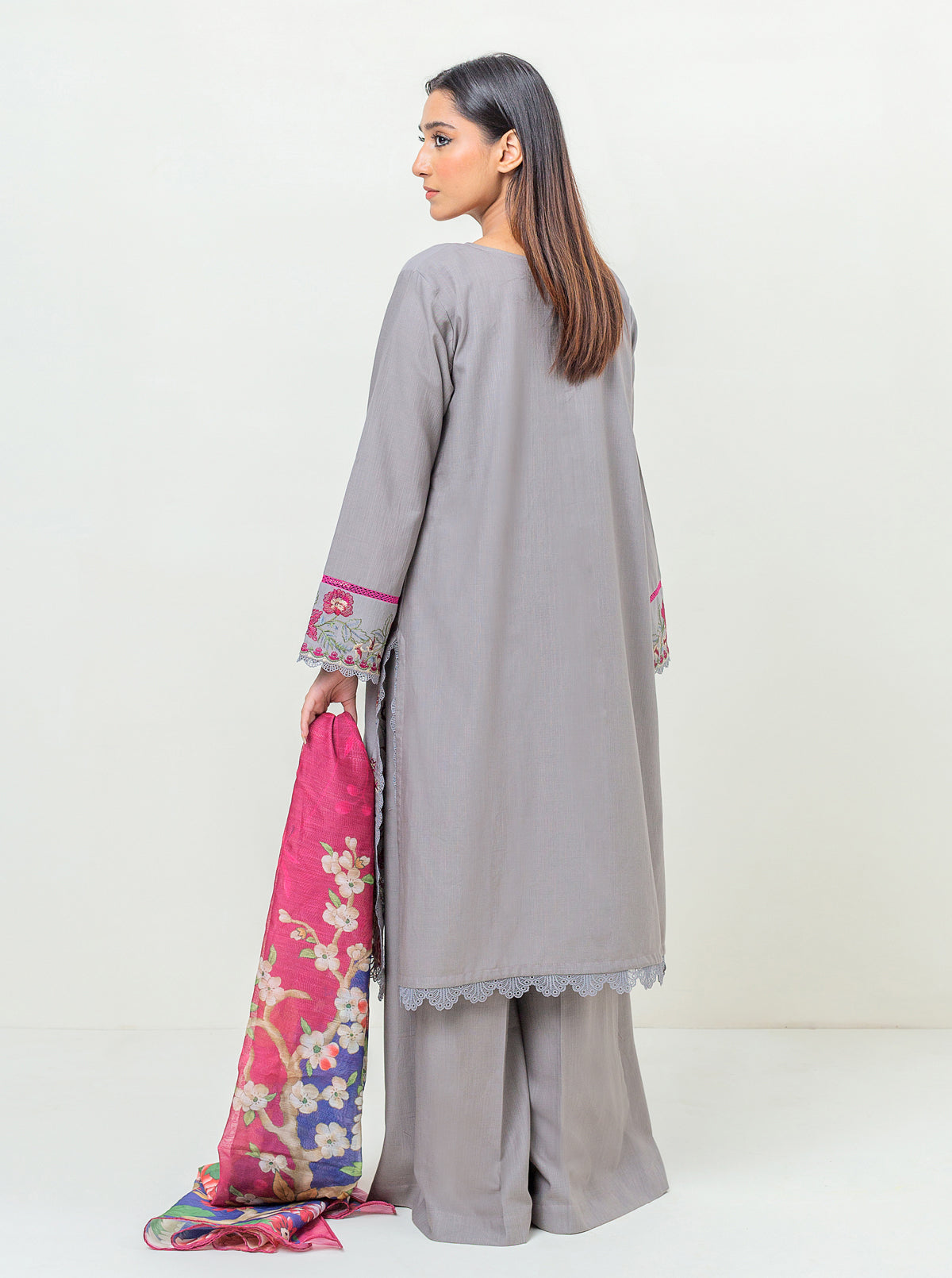 3 PIECE - EMBROIDERED KHADDAR SUIT - COOL WINTER DAY MORBAGH WN_23   