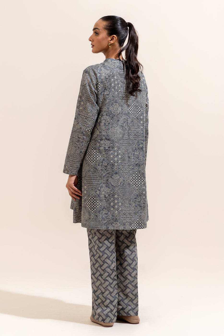 2 PIECE PRINTED KHADDAR SUIT-CELESTIAL FLINT (UNSTITCHED)