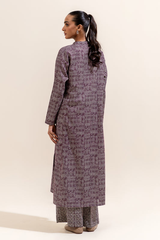 2 PIECE PRINTED KHADDAR SUIT-MAGENTA MAZE (UNSTITCHED)