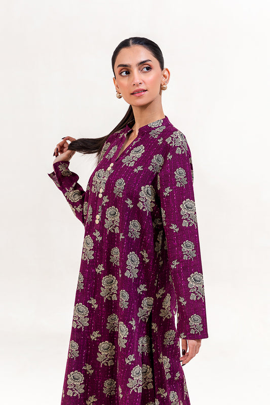 2 PIECE PRINTED KHADDAR SUIT-IMPERIAL MAGENTA (UNSTITCHED)