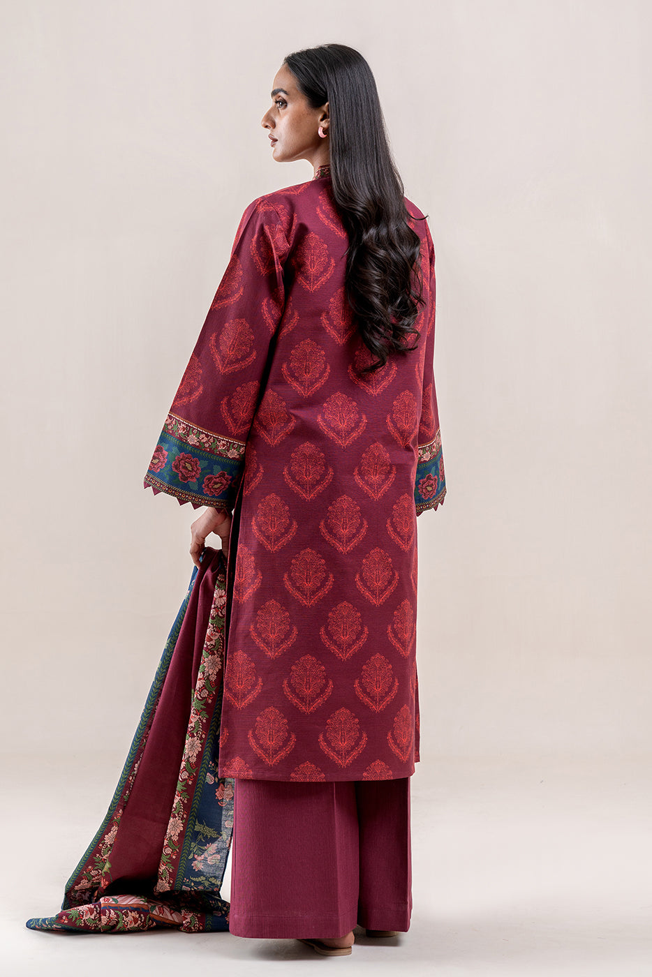 3 PIECE PRINTED KHADDAR SUIT-BRICK TALE (UNSTITCHED)