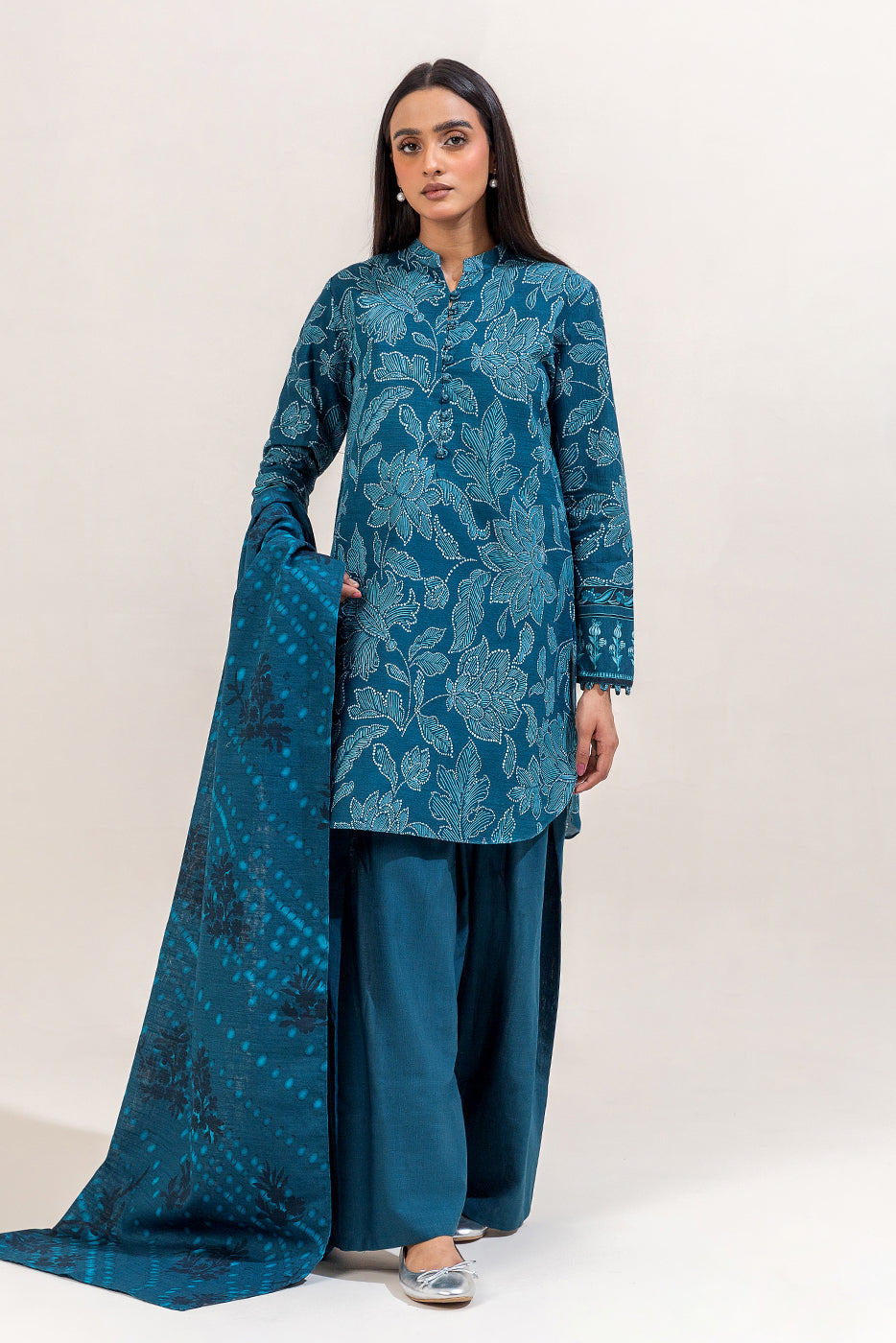 3 PIECE PRINTED KHADDAR SUIT-AEGAN HAVEN (UNSTITCHED)