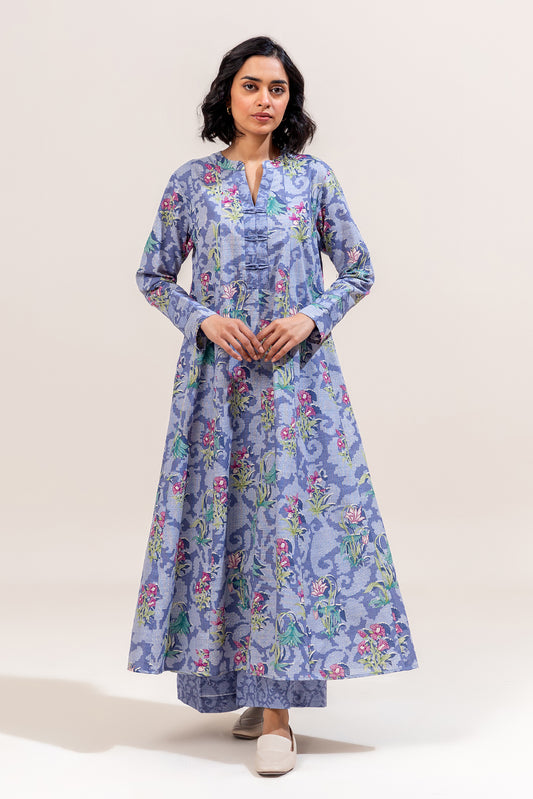 2 PIECE PRINTED KHADDAR SUIT-FLINT HAZE (UNSTITCHED)