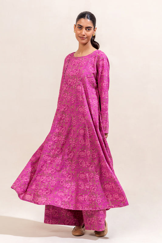 2 PIECE PRINTED KHADDAR SUIT-ROSETTE RUSH (UNSTITCHED)