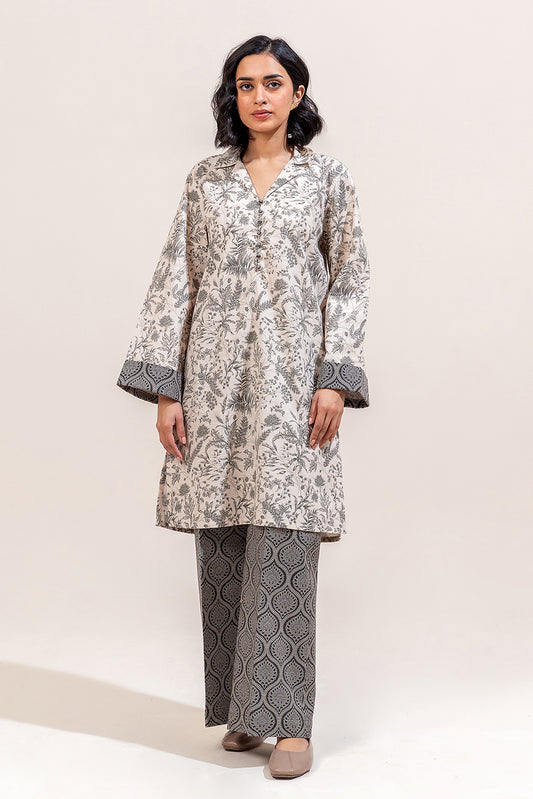 2 PIECE PRINTED KHADDAR SUIT-WHISPER ASH (UNSTITCHED)