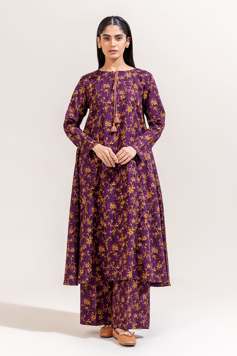 2 PIECE PRINTED KHADDAR SUIT-VINTAGE GLOW (UNSTITCHED)