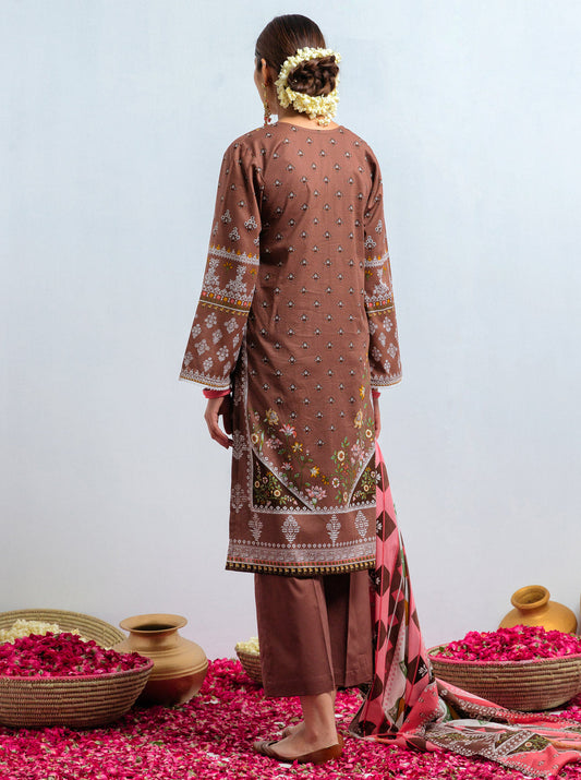 3 PIECE - PRINTED LAWN SUIT - ELEGANT MOCA MORBAGH SU_21   