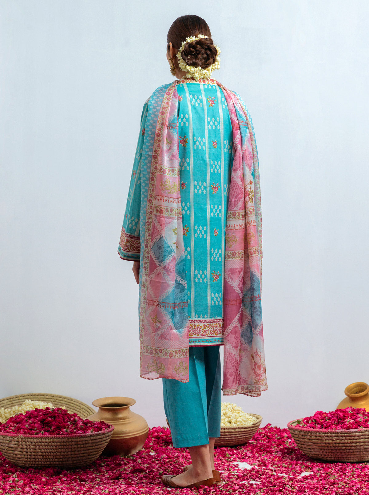 3 PIECE - PRINTED LAWN SUIT - WONDER BLUSH MORBAGH SU_21   