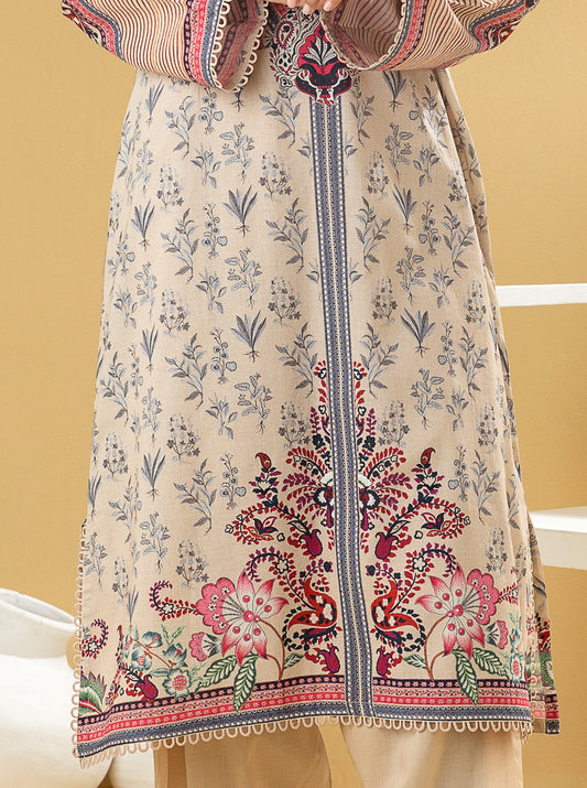 1 PIECE - PRINTED LAWN SHIRT - DELICATE BEIGE MORBAGH SU_22   