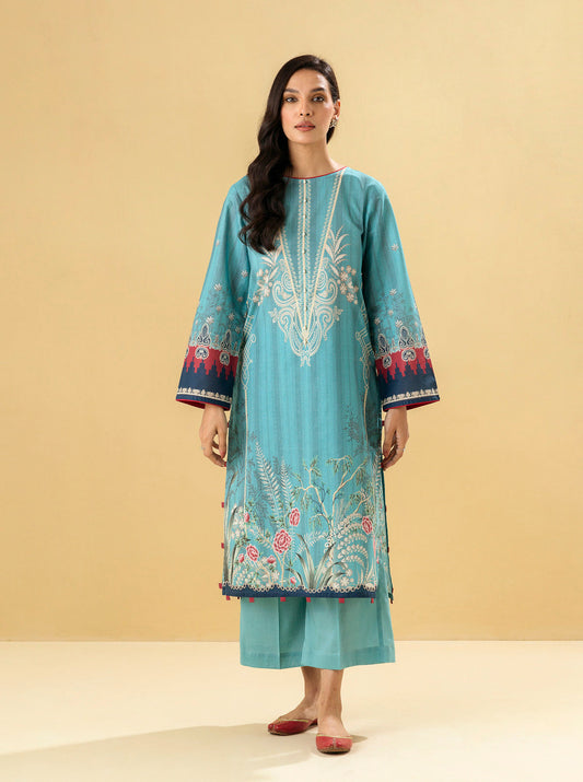 1 PIECE - PRINTED LAWN SHIRT - CELESTIAL BLUE MORBAGH SU_22   