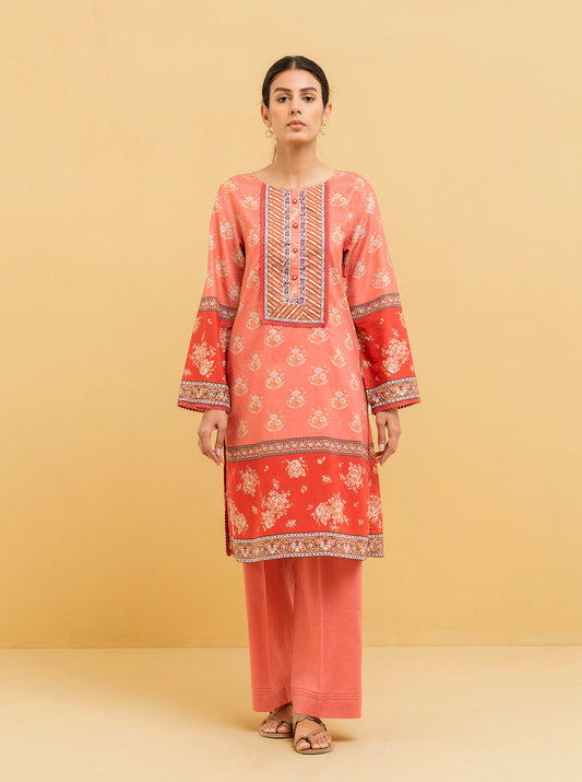 2 PIECE - PRINTED LAWN SUIT - CORAL HAZE MORBAGH SU_22   