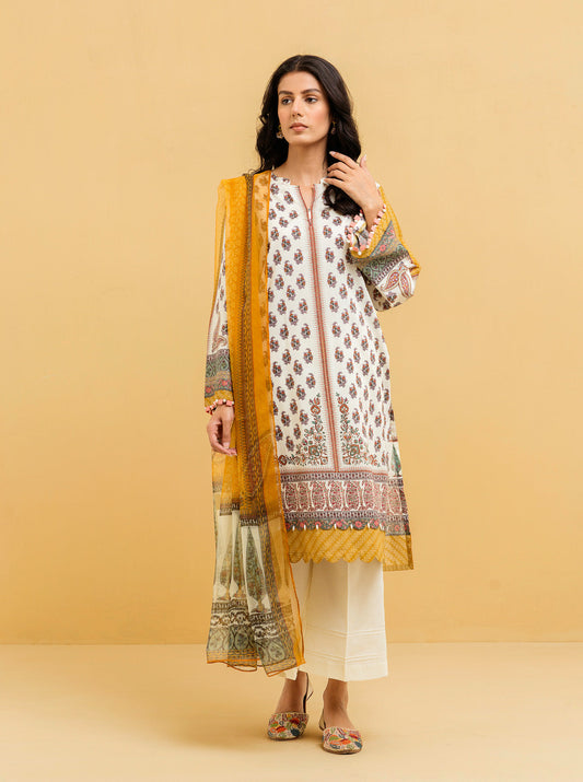 2 PIECE - PRINTED LAWN SUIT - CLASSICAL CRAFT MORBAGH SU_22   