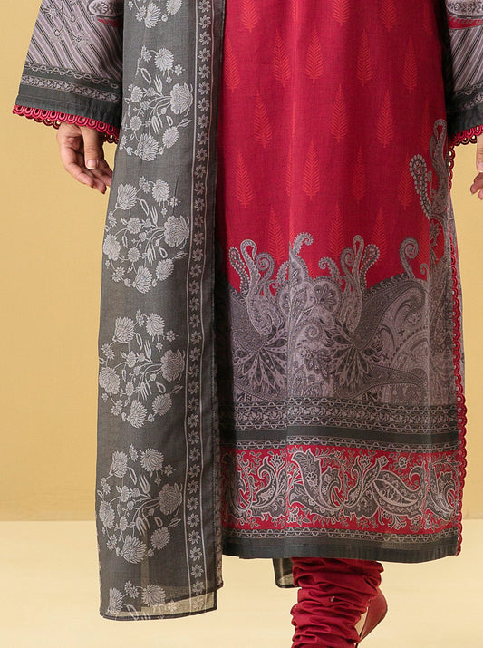 2 PIECE - PRINTED LAWN SUIT - ROUGE GLEAM MORBAGH SU_22   