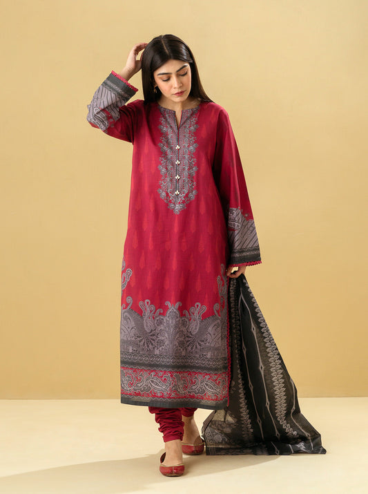 2 PIECE - PRINTED LAWN SUIT - ROUGE GLEAM MORBAGH SU_22   