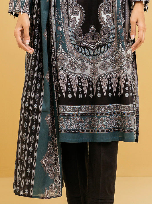 2 PIECE - PRINTED LAWN SUIT - BLACK NOSTALGIA MORBAGH SU_22   