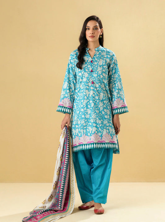 3 PIECE - PRINTED LAWN SUIT - DELICATE FLORA MORBAGH SU_22   