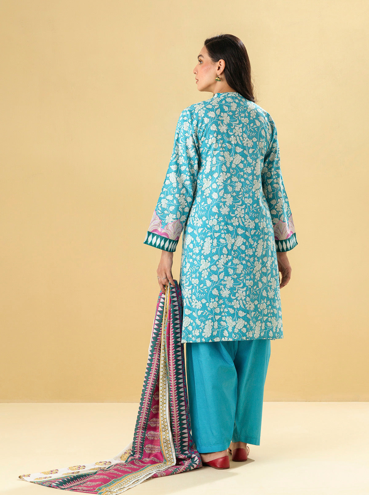 3 PIECE - PRINTED LAWN SUIT - DELICATE FLORA MORBAGH SU_22   
