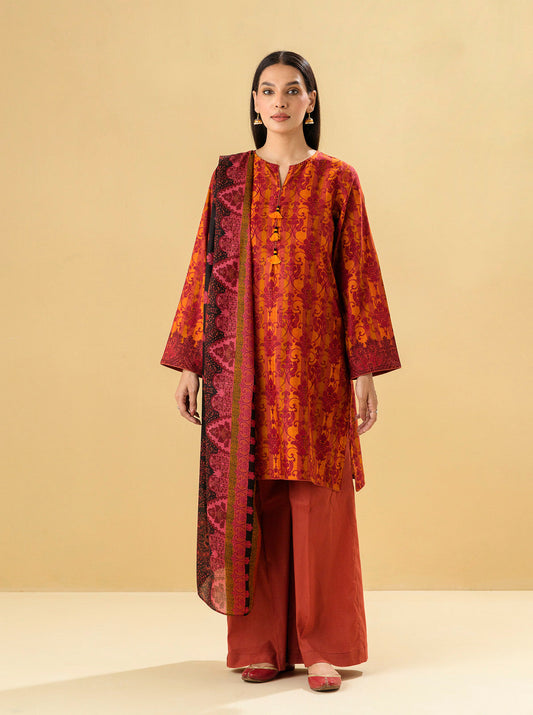 3 PIECE - PRINTED LAWN SUIT - ANTIQUE TREASURE MORBAGH SU_22   