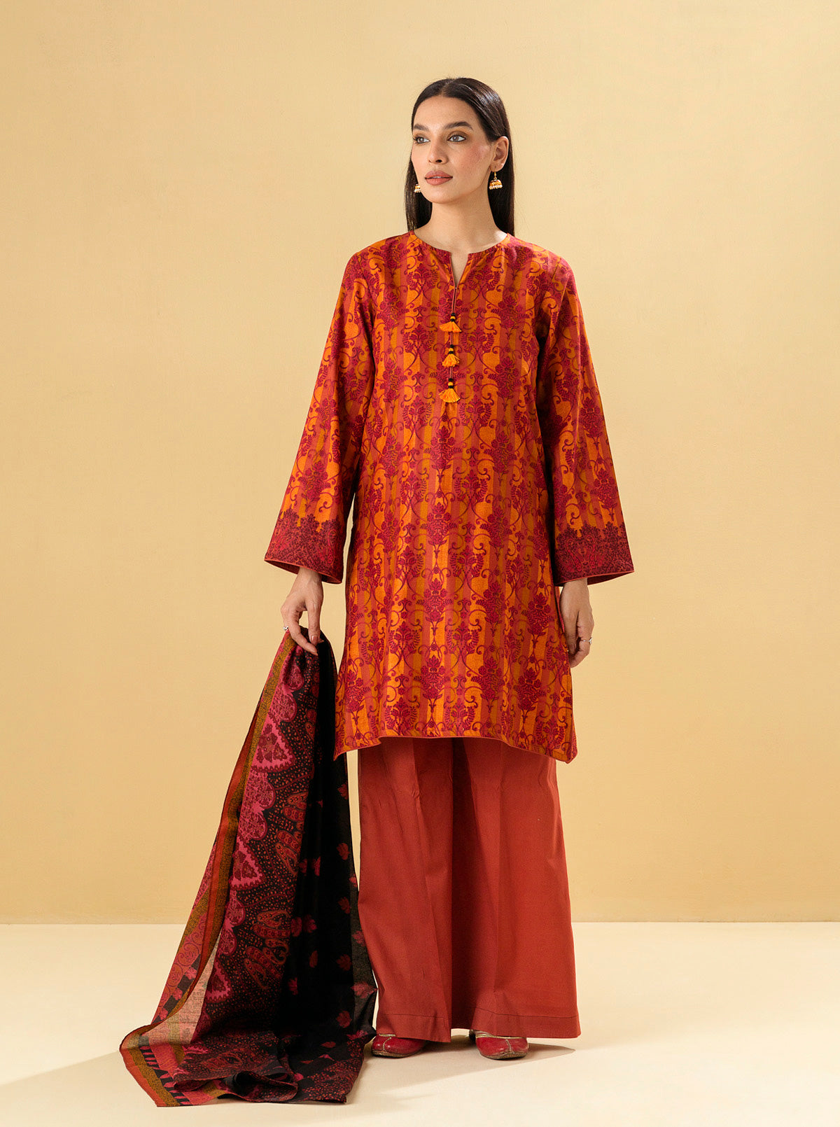 3 PIECE - PRINTED LAWN SUIT - ANTIQUE TREASURE MORBAGH SU_22   