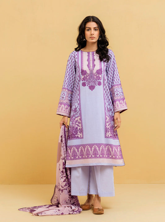 3 PIECE - PRINTED LAWN SUIT - LILAC BREEZE MORBAGH SU_22   