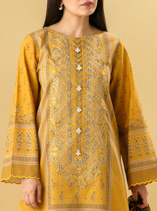 3 PIECE - EMBROIDERED LAWN SUIT - CLASSIC OCHRE MORBAGH SU_22   