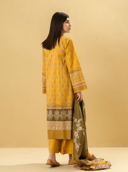 3 PIECE - EMBROIDERED LAWN SUIT - CLASSIC OCHRE MORBAGH SU_22   