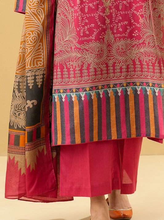 3 PIECE - EMBROIDERED LAWN SUIT - VIVID MAGENTA MORBAGH SU_22   