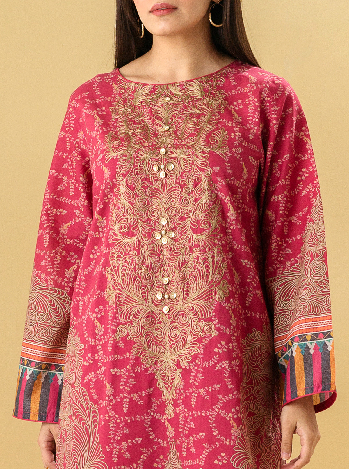 3 PIECE - EMBROIDERED LAWN SUIT - VIVID MAGENTA MORBAGH SU_22   