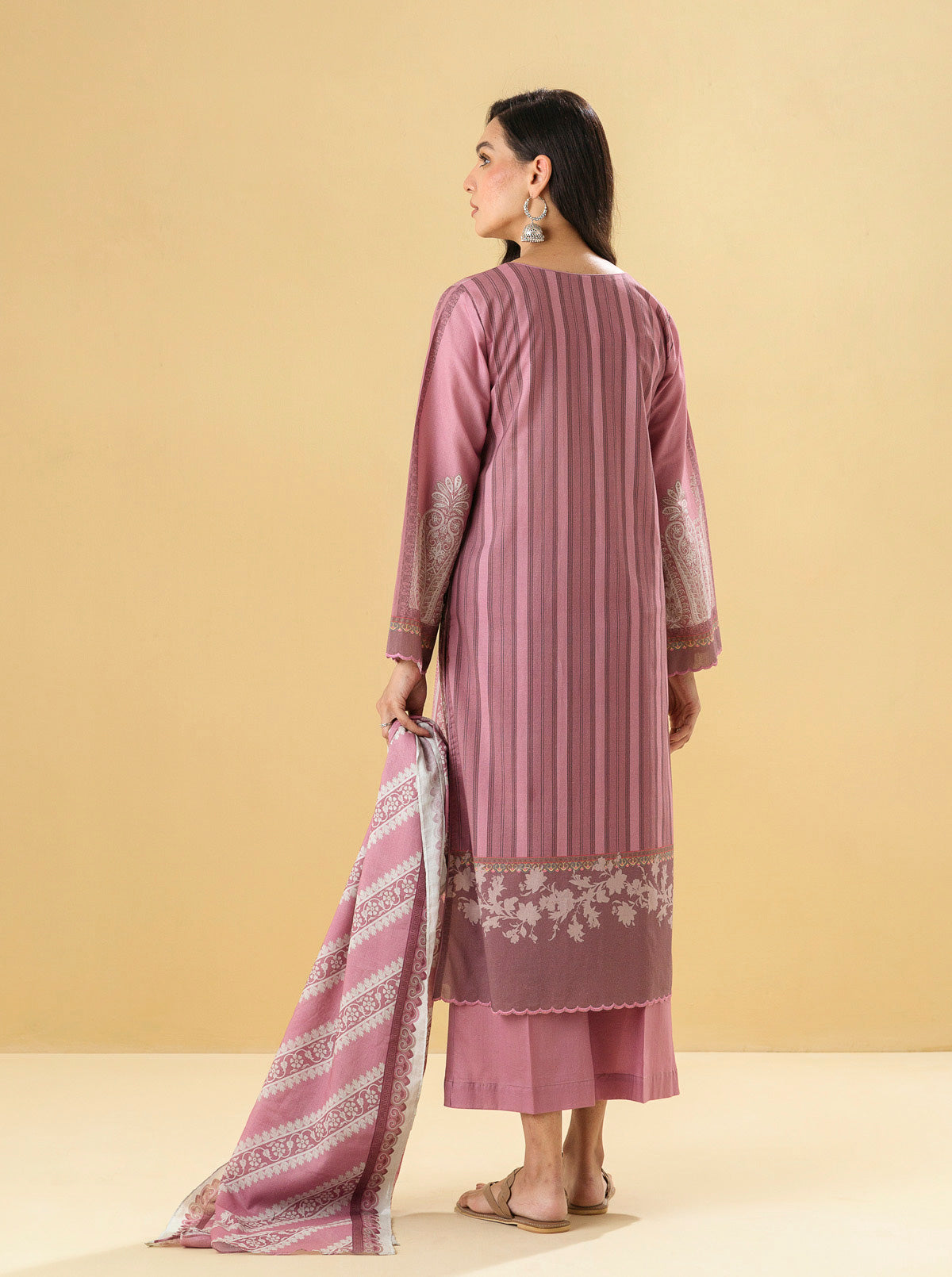 3 PIECE - PRINTED LAWN SUIT - MAUVE GLOW MORBAGH SU_22   